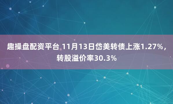 趣操盘配资平台 11月13日岱美转债上涨1.27%，转股溢价率30.3%